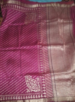 Vintage real Zari Pitambari sari in pink colour from Varanasi Uttar Pradesh made for the royal family’s in India.the sari is in mint condition.         