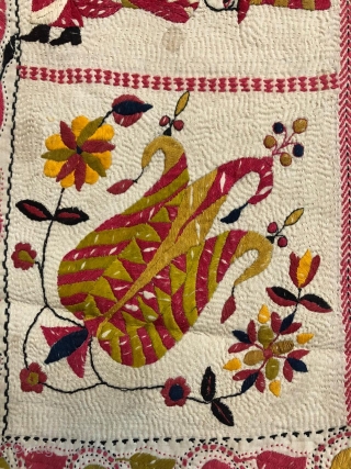 Museum quality kantha from murshidabad district of west bengal India 1900 c.with finest figured work fine colour scheme the kantha is mint condition without any damages or stains the size of the  ...