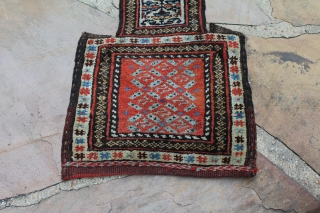 This is a late 19th century Afshar Salt Bag that measures 1.2 x 1.8 feet. It was an all-wool foundation and is made using 100% natural vegetable dyes.  A salt bag  ...