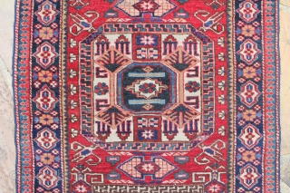 This is what I believe is an Ardabil or Transcaucasian mat rug that measures 2.5x3.3 ft woven circa 1900-1920 and has been woven on an all-wool foundation. This is a rare example  ...