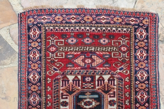 This is what I believe is an Ardabil or Transcaucasian mat rug that measures 2.5x3.3 ft woven circa 1900-1920 and has been woven on an all-wool foundation. This is a rare example  ...