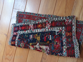 Shahsavan 21"x 22" Silk wefted and has some light bule silk highlights in the small corner medallions                