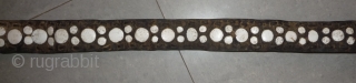 this is a rare old leather belt with conch inlay made by the lisu people of southwest china near the myangmar border and was worn by some men of this group. the  ...