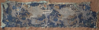 rarely has a brocade the look of a kesi (tapestry weave). beautifull  fragment of a 17th century silk brocade. wonderfull drawing and palette. tibetan patchwork but originally possibly part of a  ...