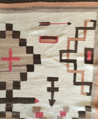 early 20th c. navajo blanket, very fine material very fine weave, very thin super soft hand, good condition, no repair.             