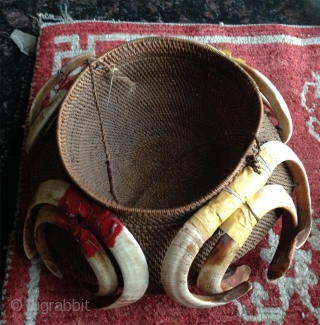 rare antique shaman hat presumably from the lisu people in the north western part of the yunnan province. the basketry work is woven in one piece and dates most probably from the  ...