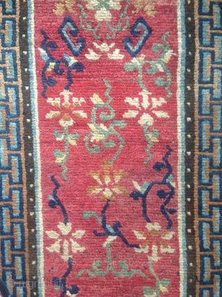 fragment of a mid 19th century tibetan monastic bench cover with a beautiful and rare design. very nicely aged natural colors. good condition.          