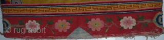 beautifull yak cover in good original condition with the  expected synthetic  and natural dyes according to its early 20th c age. tibet.         