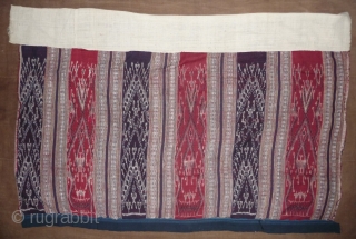 very nice cotton and silk ikat skirt (called spirit skirt, as they are also worn by the shaman), laos, taidaeng tribes, early 20th century, 130x 68cm (not including the new upper white  ...