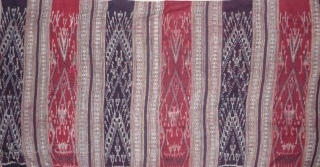 very nice cotton and silk ikat skirt (called spirit skirt, as they are also worn by the shaman), laos, taidaeng tribes, early 20th century, 130x 68cm (not including the new upper white  ...