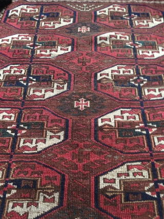 nice interesting baluch, symetrically knotted with nice wool and patinated natural colors. good condition..                   