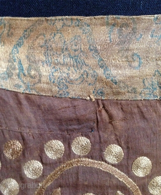 a very early and extremly rare 5-6th century central asian embroidered silk quiver fragment. this an opportuity for saving the cost of  a  C14 analyse as there is a published  ...