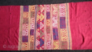 a  silk scarf from northern lao  from the very early years of the 20th century with fantastic natural colours. a beautiful textile, couple holes can bee seen on the images  ...