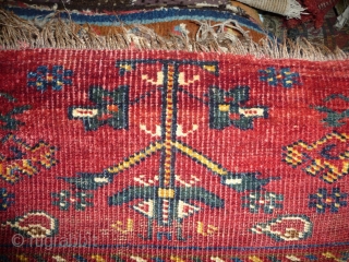 central asian chuval face. brillant colors and wool, cotton highlights. some conditions problem but complete in size. 156x 115cm              