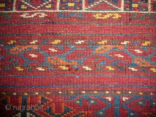 central asian chuval face. brillant colors and wool, cotton highlights. some conditions problem but complete in size. 156x 115cm              