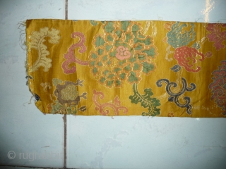 very nice yellow ground 18th century chinese silk and paper-gold brocade panels. china, qianlong era.                  