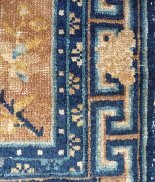 very finely knotted 18th c. ningxia small rug. china, 98x 58cm                      