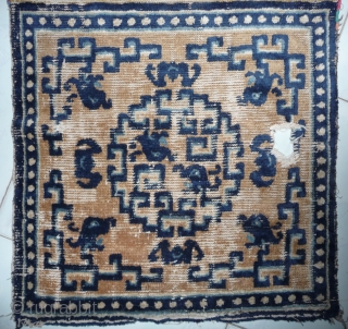 pair of early ningxia square with narrow pearl border. china, first half 18th c.                   