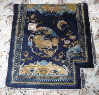 ningxia horse cover with the phoenix and qilin design, a nice 18th century piece with good drawing, in quite good condition but it has some restorations. china,139x 70cm.     