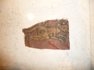 running back from the 8th century. tiny fragment, great charisma. central asia, silk.                    