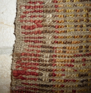 an early khotan fragment  in the khaden size (160cm), an interesting colors palette with an uncommon extensiv use of different golden yellow hue. fantastic wool and handle, cotton weft  mixed  ...
