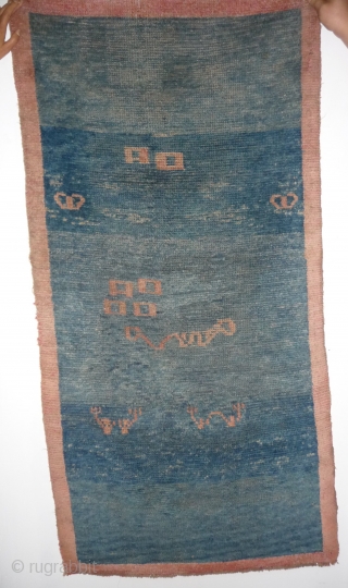 again only late 19th c but very interesting tibetan rug with a carte de visite design. the woven design is real, not like   many of these unicolor piece with new  ...