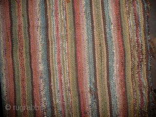 by many points is this old tibetan stripe-weaving textile a rarity:
it is around 400x180cm (it was possibly a tent divider)
it has fantastic well patinated natural colors, including light purple, pink, carmine rot,  ...