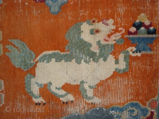 rare tibetan yak cover from early 20th c. seems to have been used as saddle rug after being cut and shut by the middle. tibet approx.156x 86cm.      