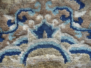 a beautiful 18th century 4 lions ningxia big square. very nicely drawn with a lot of packing knots like on classical carpet to achieve better curves. the pile feels like velvet. super  ...