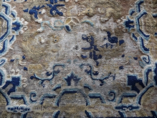 a beautiful 18th century 4 lions ningxia big square. very nicely drawn with a lot of packing knots like on classical carpet to achieve better curves. the pile feels like velvet. super  ...