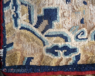 a beautiful 18th century 4 lions ningxia big square. very nicely drawn with a lot of packing knots like on classical carpet to achieve better curves. the pile feels like velvet. super  ...