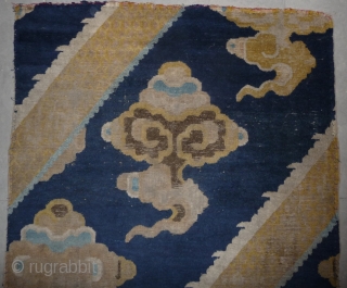 early 18th c. ningxia pillar rug fragment with an exceptional design. this was originally around 5 meters high with probably one of the most beautiffull and powerfull drawing seen in this group  ...