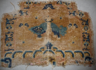 a wonderfull early ningxia throne-back, in fragmentary condition but older than most with nice well aged colors, the goldish background color is seldom seen in this quality as many of these originally  ...