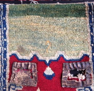 it is not only that it has a fantastic green center field but for many reasons this is a very special tibetan saddle rug. i had for many years only one half  ...