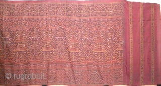 Cambodian textiles Cambodia 007 - 333cm x 85cm - 131in x 33.5in, silk Ikat , Rare cloth, beautiful color, various small wears, approx. late 19th century.       