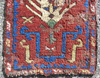 Early Kordi Khorassan rug frag. 13" x 54". The entire field of a narrow rug. Early 19th c. Very thin and fine. Email: patrickpouler@gmail.com         