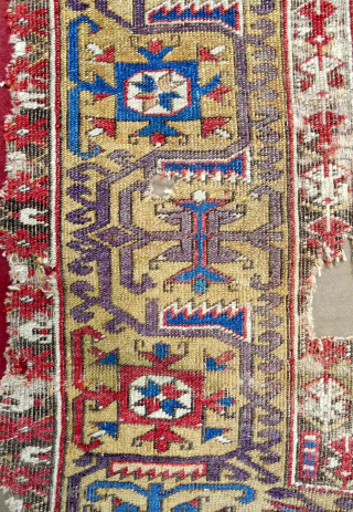 17th-18th c. Anatolian Ladik prayer rug fragment. Mounted. Email: patrickpouler@gmail.com                       