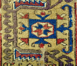 17th-18th c. Anatolian Ladik prayer rug fragment. Mounted. Email: patrickpouler@gmail.com                       