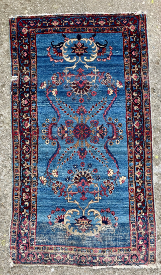 Stunning c. 1870 Persian Lillihan small rug. 26"x47". Super fine weave. Please email: patrickpouler@gmail.com