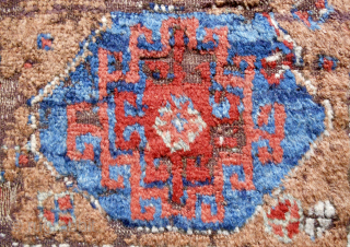 Rare 18th c. Anatolian Sivas Sarkisla rug fragment. 48"x 64". (Missing only about 2 ft at the bottom.) Exceptional wool and color (including natural camel). Mounted to the highest standard. Once in  ...