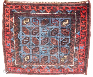 Stunning Seljuk inspired Baluch bagface. C, 1880.                          