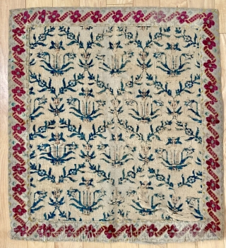 A Mughal cut and voided velvet textile panel fragment (detail). 17th c.                     
