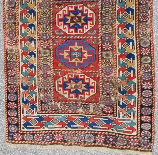 Very colorful South Caucasian rug > c. 1870                         