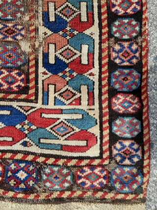 Very colorful South Caucasian rug > c. 1870                         