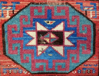 Very colorful South Caucasian rug > c. 1870                         