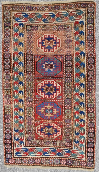 Very colorful South Caucasian rug > c. 1870                         