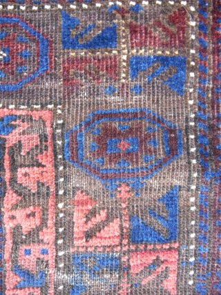 Extraordinary Timuri Baluch prayer rug (44"x 58"). Fine! Luxurious glossy wool. Ex. Craycraft collection. Mid 19th c. As good as they get!           