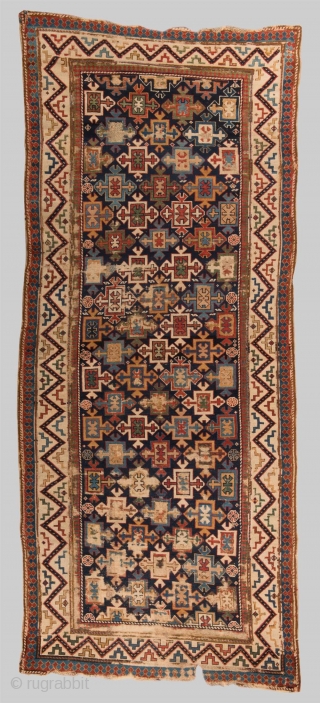 Early South Caucasian long rug. Compare with Rudnick rug (picture included) that sold for about $7500 at Grogan in Boston.             