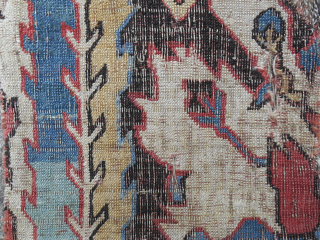 17th c. Caucasian Dragon carpet fragment. Extraordinarily rare!  15 x 24". Please email: patrickpouler@gmail.com                  