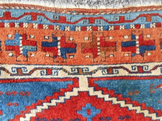 Very fine East Anatolian Kurdish rug with nearly full, silky pile. Stunning color. Good age- circa 1870.                